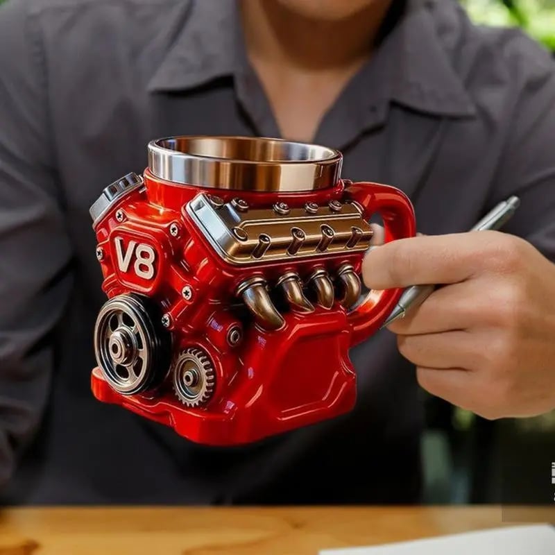 Engine-themed coffee mug