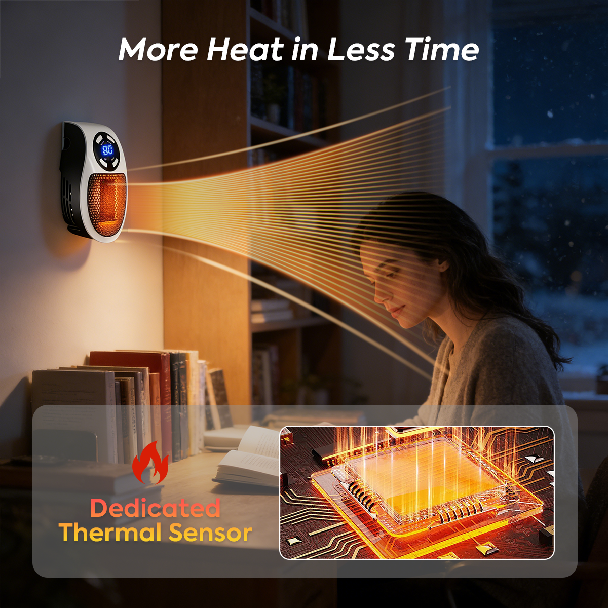 🔥Wall Outlet Space Heater with LED Display